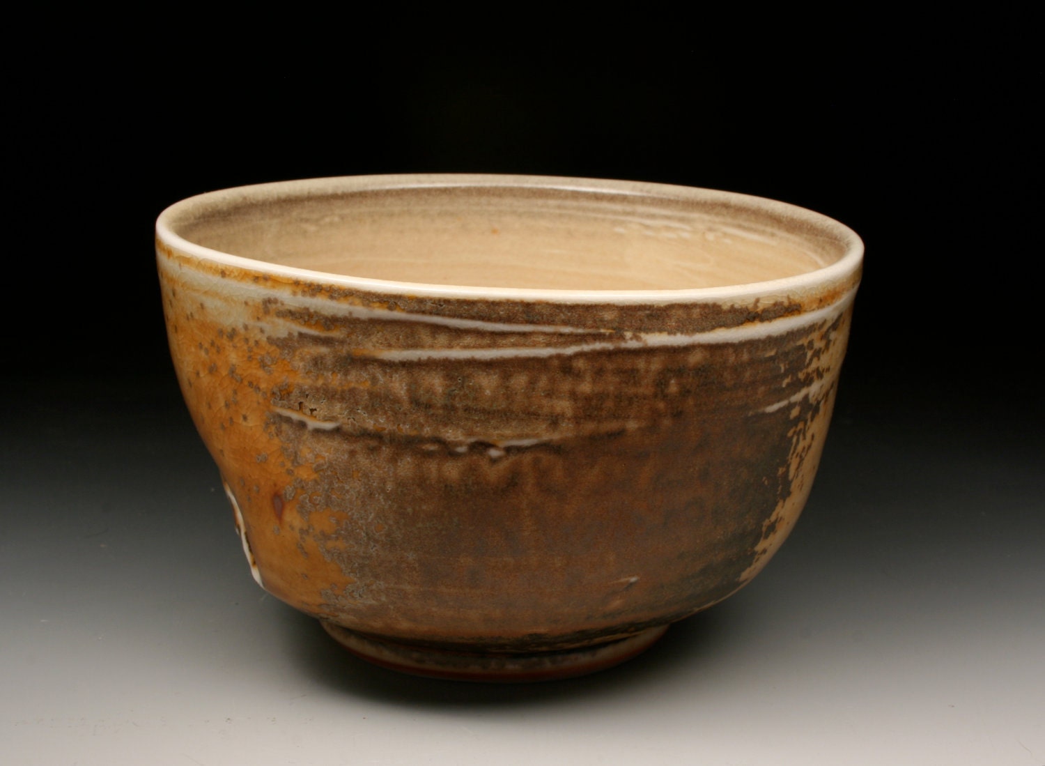 Soda Fired Bowl - Porcelain Clay - Title  "Crest Of The Time Wave"
