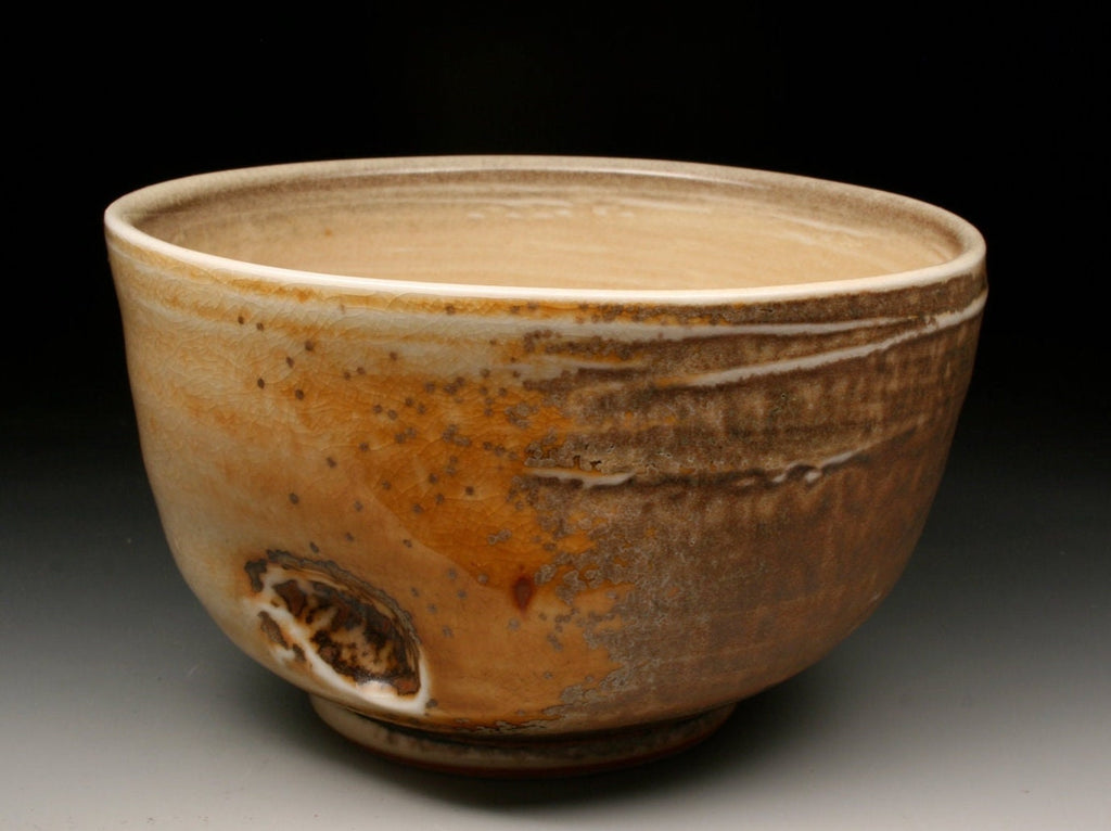 Soda Fired Bowl - Porcelain Clay - Title  "Crest Of The Time Wave"
