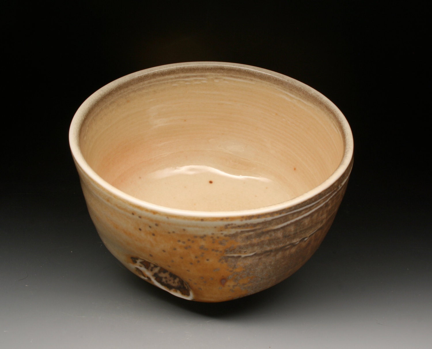 Soda Fired Bowl - Porcelain Clay - Title  "Crest Of The Time Wave"