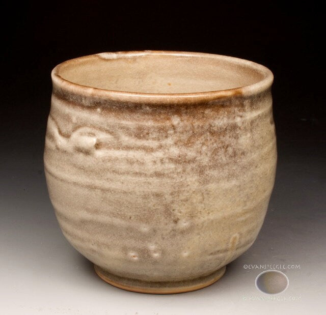 Pottery Cup - Porcelain Clay - Shino Glaze - Title “Gairome Echo Dream”