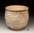 Pottery Cup - Porcelain Clay - Shino Glaze - Title “Gairome Echo Dream”