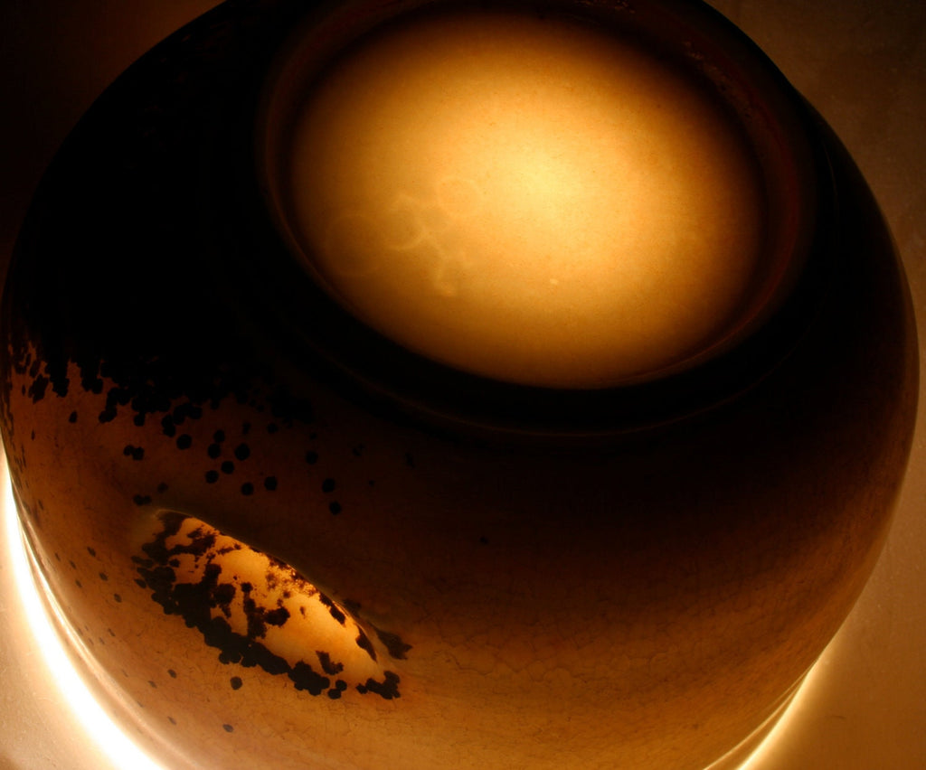 Soda Fired Bowl - Porcelain Clay - Title  "Crest Of The Time Wave"