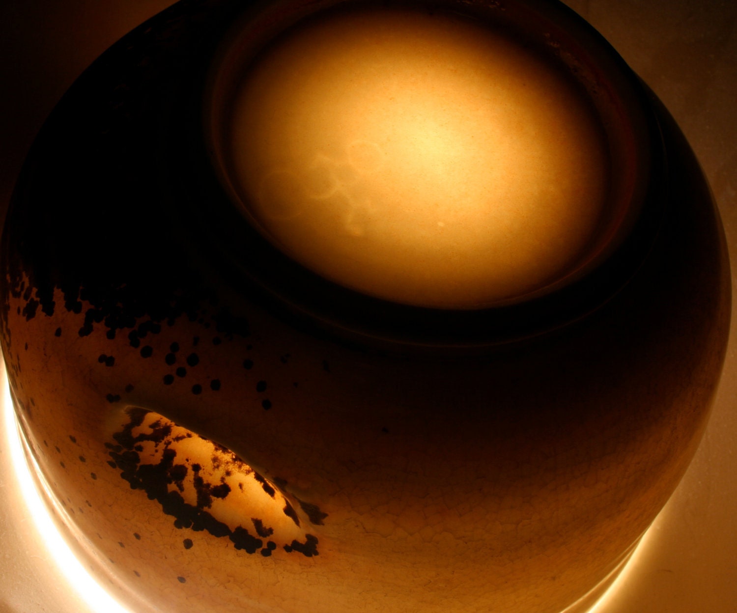 Soda Fired Bowl - Porcelain Clay - Title  "Crest Of The Time Wave"