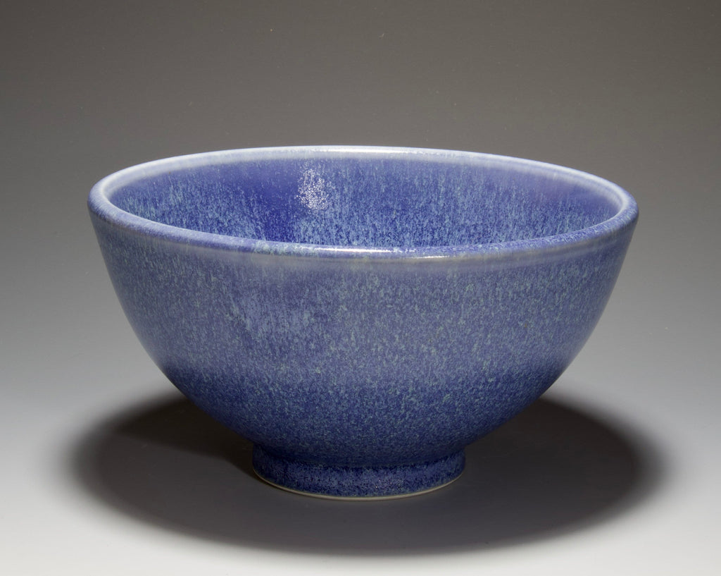 Bowl - Blue Glaze - Porcelain Clay - Handmade on Pottery Wheel