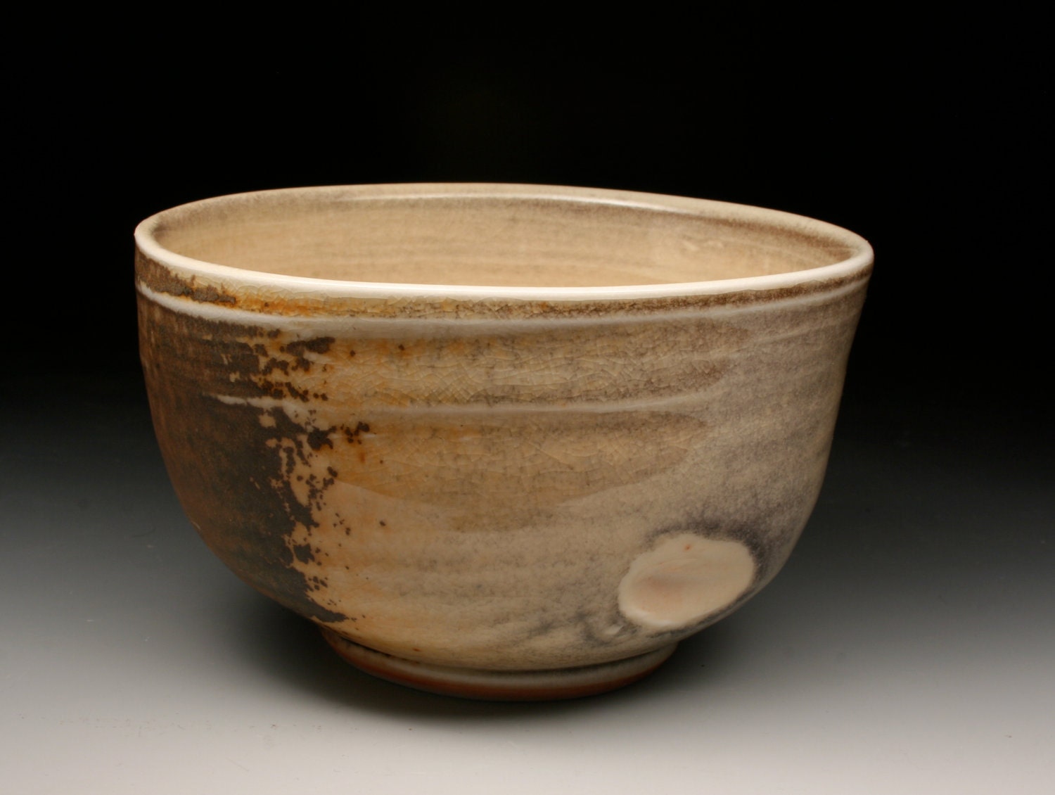 Soda Fired Bowl - Porcelain Clay - Title  "Crest Of The Time Wave"